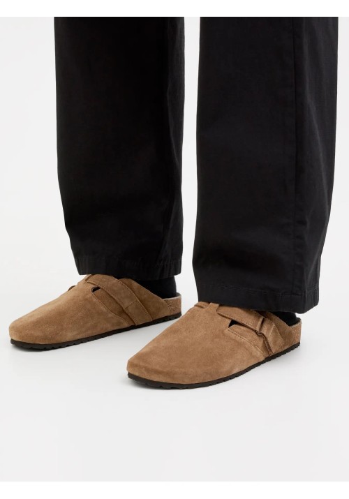 Ανδρικές Παντόφλες Δερμάτινες Jack & Jones JFWlouis Suede Mule 12251192 Cognac Velcro