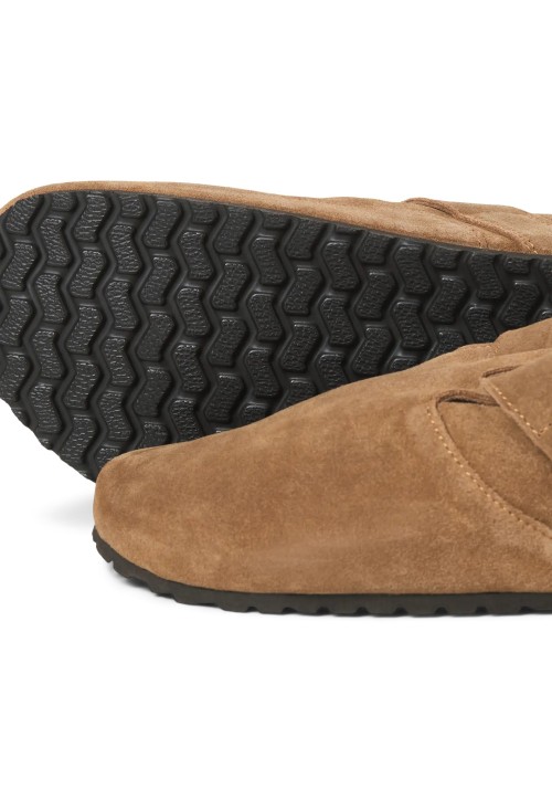 Ανδρικές Παντόφλες Δερμάτινες Jack & Jones JFWlouis Suede Mule 12251192 Cognac Velcro