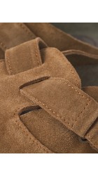 Ανδρικές Παντόφλες Δερμάτινες Jack & Jones JFWlouis Suede Mule 12251192 Cognac Velcro