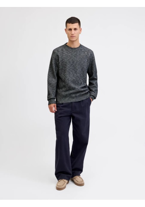 Ανδρικό Πλεκτό Jack & Jones JPRLAWilson Knit Crew Neck STYD 12286140 Night Sky Melange