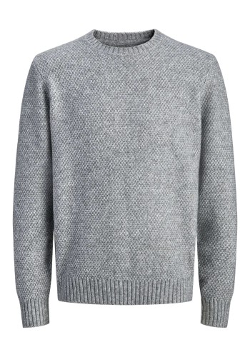 Ανδρικό Πλεκτό Jack & Jones JPRLAWilson Knit Crew Neck STYD 12286140 Light Grey Melange