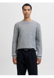 Ανδρικό Πλεκτό Jack & Jones JPRLAWilson Knit Crew Neck STYD 12286140 Light Grey Melange