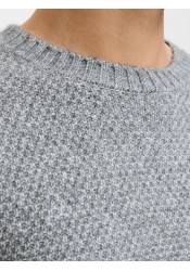 Ανδρικό Πλεκτό Jack & Jones JPRLAWilson Knit Crew Neck STYD 12286140 Light Grey Melange