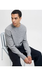 Ανδρικό Πλεκτό Jack & Jones JPRLAWilson Knit Crew Neck STYD 12286140 Light Grey Melange