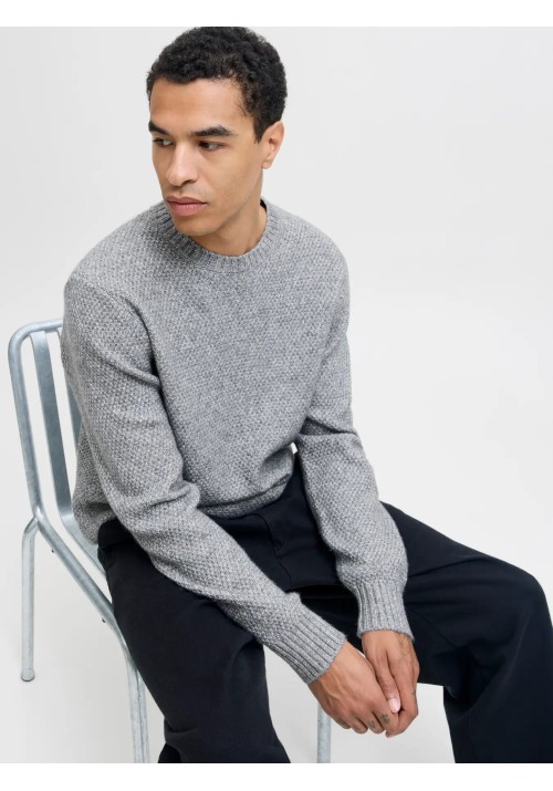 Ανδρικό Πλεκτό Jack & Jones JPRLAWilson Knit Crew Neck STYD 12286140 Light Grey Melange