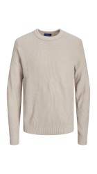 Ανδρικό  Πουλόβερ Πλεκτό Jorrib Knit Crew Neck  Jack & Jones 12241216 Μπεζ