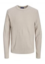 Ανδρικό  Πουλόβερ Πλεκτό Jorrib Knit Crew Neck  Jack & Jones 12241216 Μπεζ
