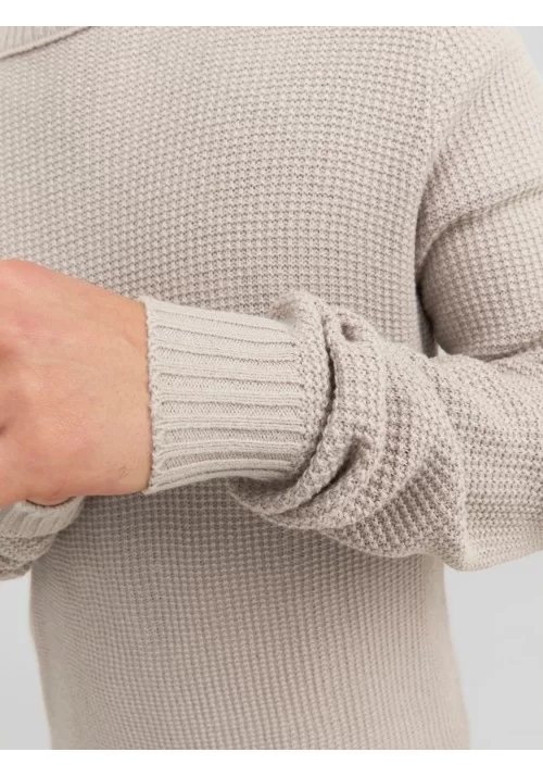 Ανδρικό  Πουλόβερ Πλεκτό Jorrib Knit Crew Neck  Jack & Jones 12241216 Μπεζ