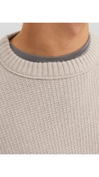 Ανδρικό  Πουλόβερ Πλεκτό Jorrib Knit Crew Neck  Jack & Jones 12241216 Μπεζ