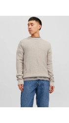 Ανδρικό  Πουλόβερ Πλεκτό Jorrib Knit Crew Neck  Jack & Jones 12241216 Μπεζ