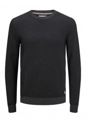 Ανδρικό Πλεκτό Βαμβακερό Jack & Jones JJeatlas Knit Crew Neck 12212816 Dark Grey Melange