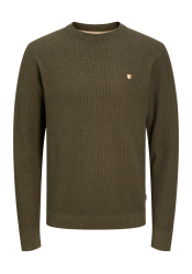 Ανδρικό Βαμβακερό Πλεκτό Jack & Jones JPRBlurony Knit Crew Neck 12259684 Olive Night