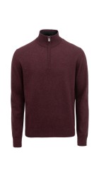 Ανδρικό Βαμβακερό Πλεκτό με Φερμουάρ Gnious 21-300187-8510  Mason Zip Μπορντό