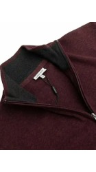 Ανδρικό Βαμβακερό Πλεκτό με Φερμουάρ Gnious 21-300187-8510  Mason Zip Μπορντό