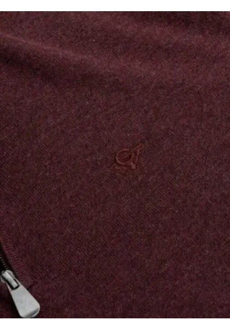 Ανδρικό Βαμβακερό Πλεκτό με Φερμουάρ Gnious 21-300187-8510  Mason Zip Μπορντό