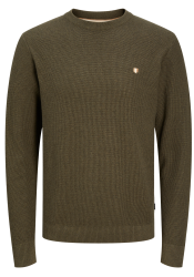 Ανδρικό Βαμβακερό Πλεκτό Jack & Jones JPRBlurony Knit Crew Neck 12259684 Olive Night