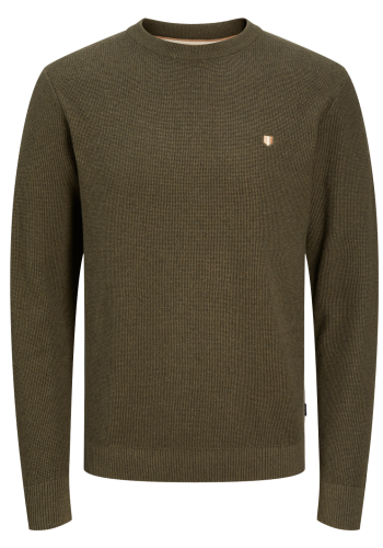 Ανδρικό Βαμβακερό Πλεκτό Jack & Jones JPRBlurony Knit Crew Neck 12259684 Olive Night