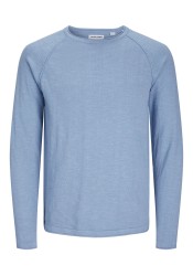 Ανδρικό Πλεκτό Βαμβακερό Jack & Jones JJEBreeze Knit Crew Neck SN  12269654  Faded Denim