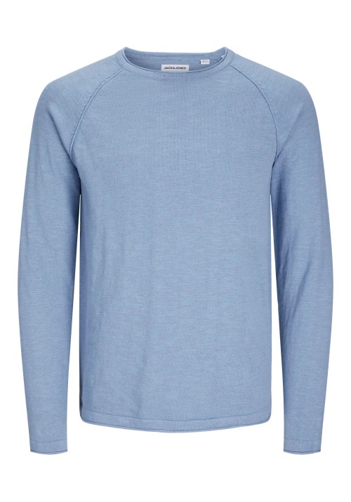 Ανδρικό Πλεκτό Βαμβακερό Jack & Jones JJEBreeze Knit Crew Neck SN  12269654  Faded Denim
