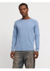 Ανδρικό Πλεκτό Βαμβακερό Jack & Jones JJEBreeze Knit Crew Neck SN  12269654  Faded Denim