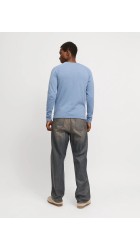 Ανδρικό Πλεκτό Βαμβακερό Jack & Jones JJEBreeze Knit Crew Neck SN 12269654 Faded Denim Ανδρικό Πλεκτό Βαμβακερό Jack & Jones JJEBreeze Knit Crew Neck SN 12269654 Faded Denim