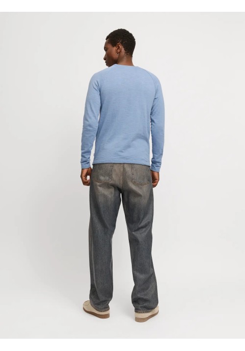 Ανδρικό Πλεκτό Βαμβακερό Jack & Jones JJEBreeze Knit Crew Neck SN  12269654  Faded Denim