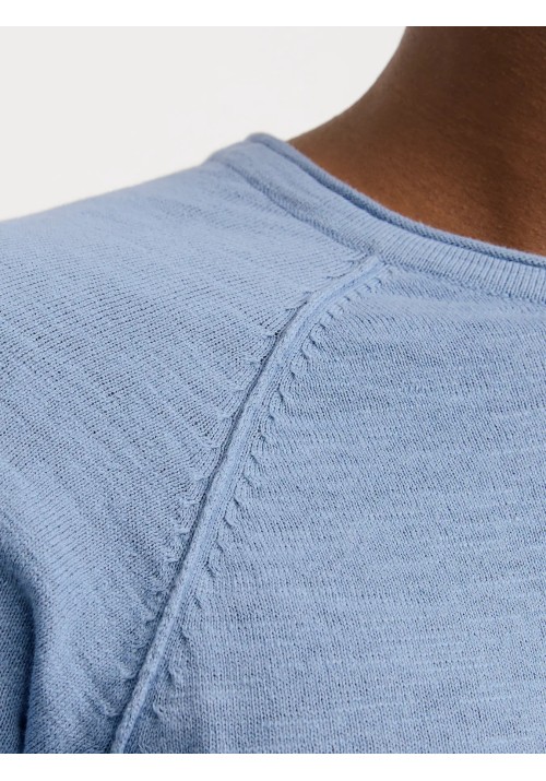 Ανδρικό Πλεκτό Βαμβακερό Jack & Jones JJEBreeze Knit Crew Neck SN  12269654  Faded Denim