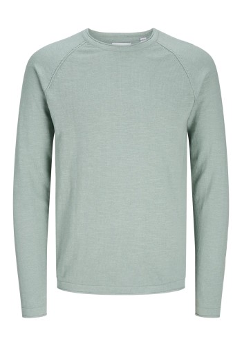 Ανδρικό Πλεκτό Βαμβακερό Jack & Jones JJebreeze Knit Crew Neck 12269654 Iceberg Green