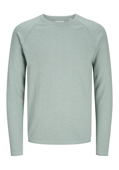 Ανδρικό Πλεκτό Βαμβακερό Jack & Jones JJebreeze Knit Crew Neck 12269654 Iceberg Green