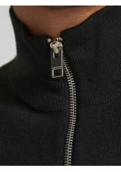 Ανδρικό Πουλόβερ Jack & Jones Knit Half Zip 12189339 Μαύρο