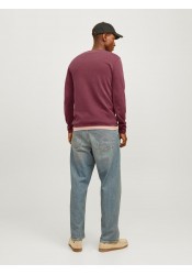 Ανδρικό Πλεκτό Βαμβακερό Jack & Jones JJEleo Knit Crew Neck Noos 12174001 Hawthorn Rose