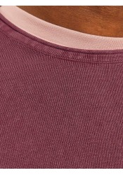 Ανδρικό Πλεκτό Βαμβακερό Jack & Jones JJEleo Knit Crew Neck Noos 12174001 Hawthorn Rose                                                             