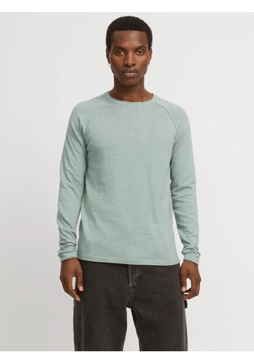 Ανδρικό Πλεκτό Βαμβακερό Jack & Jones JJebreeze Knit Crew Neck 12269654 Iceberg Green