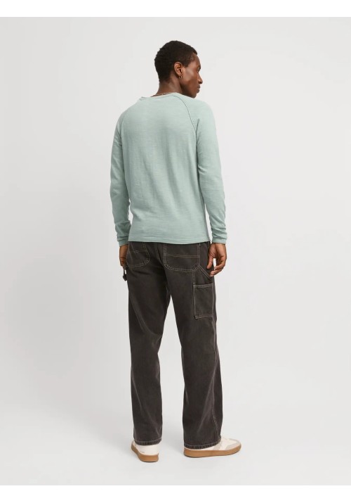 Ανδρικό Πλεκτό Βαμβακερό Jack & Jones JJebreeze Knit Crew Neck 12269654 Iceberg Green