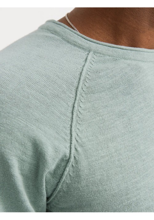 Ανδρικό Πλεκτό Βαμβακερό Jack & Jones JJebreeze Knit Crew Neck 12269654 Iceberg Green