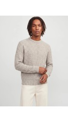 Ανδρικό Πουλόβερ Πλεκτό Jack & Jones JJJAxon Knit Crew Neck 12306928 Sea Salt Twisted Mulch Ανδρικό Πουλόβερ Πλεκτό Jack & Jones JJJAxon Knit Crew Neck 12306928 Sea Salt Twisted Mulch