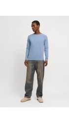 Ανδρικό Πλεκτό Βαμβακερό Jack & Jones JJEBreeze Knit Crew Neck SN 12269654 Faded Denim Ανδρικό Πλεκτό Βαμβακερό Jack & Jones JJEBreeze Knit Crew Neck SN 12269654 Faded Denim
