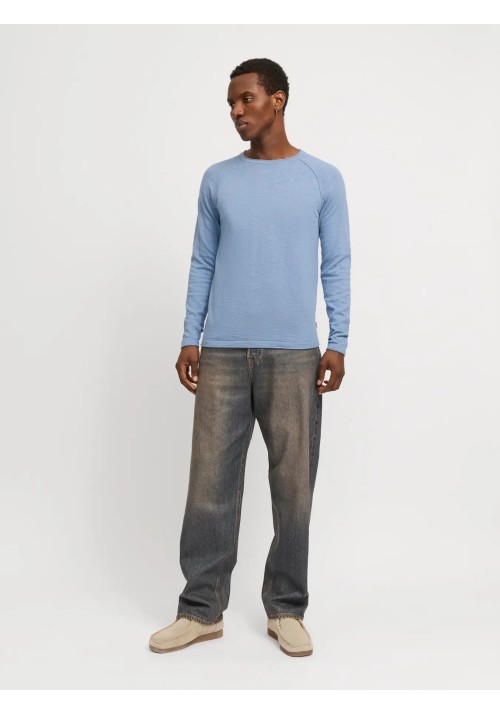 Ανδρικό Πλεκτό Βαμβακερό Jack & Jones JJEBreeze Knit Crew Neck SN  12269654  Faded Denim