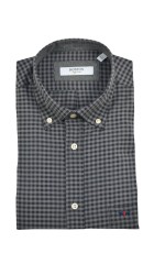 Ανδρικό  Πουκάμισο Boston 1059-7 Καρό Γκρι