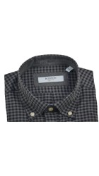 Ανδρικό  Πουκάμισο Boston 1059-7 Καρό Γκρι