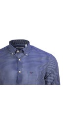 Ανδρικό Πουκάμισο Boston 1078-10 Καρό Μπλε