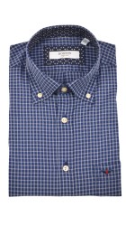 Ανδρικό Πουκάμισο Boston 1078-10 Καρό Μπλε