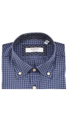 Ανδρικό Πουκάμισο Boston 1078-10 Καρό Μπλε