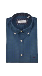 Ανδρικό Πουκάμισο Boston 1078-8 Καρό Πράσινο