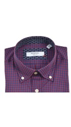 Ανδρικό Πουκάμισο Boston 1078-7 Καρό Κόκκινο