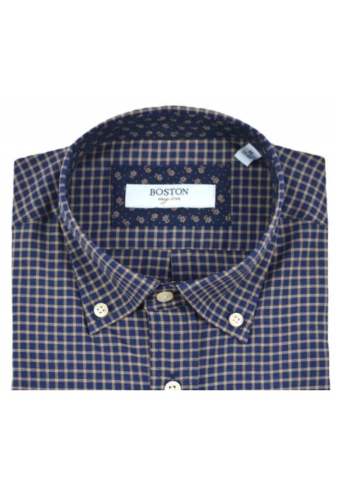 Ανδρικό Πουκάμισο Boston 1078-9 Καρό Μπλε
