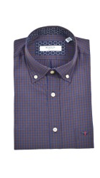 Ανδρικό Πουκάμισο Boston 1339-3 Καρό Μπλε