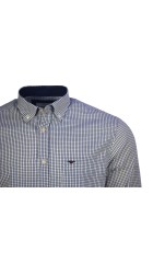 Ανδρικό Πουκάμισο Boston 201-1.1Καρό Μπλε