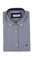 Ανδρικό Πουκάμισο Boston 201-1.1Καρό Μπλε