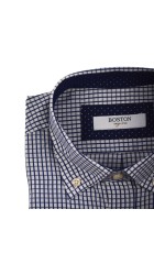 Ανδρικό Πουκάμισο Boston 201-1.1Καρό Μπλε